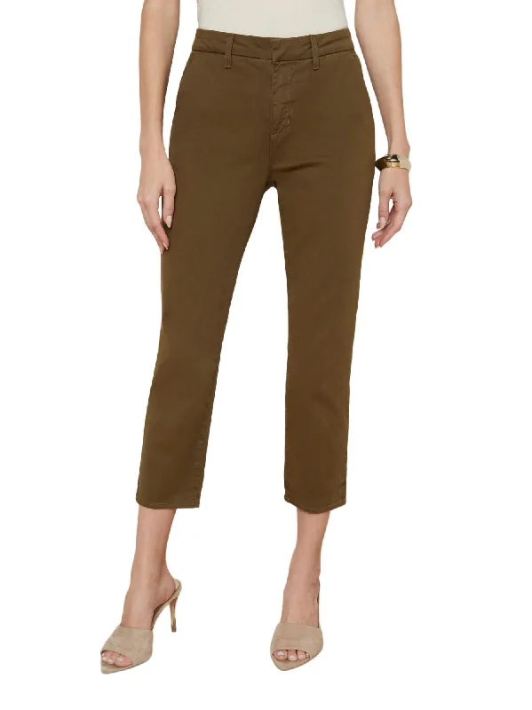 Harlow Cropped Trouser In British Khaki