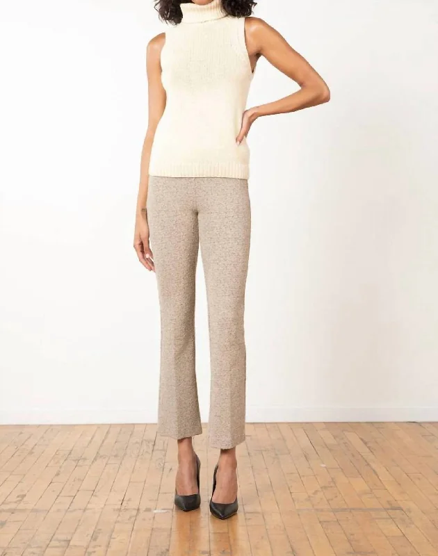 Leo Solid Boucle Pant In Biscuit