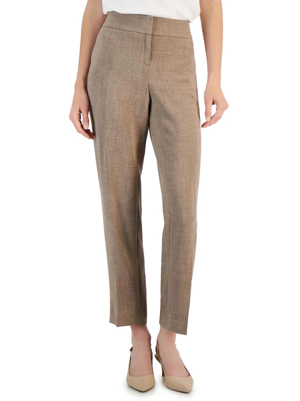 Petites Womens Mid-Rise Ankle Straight Leg Pants