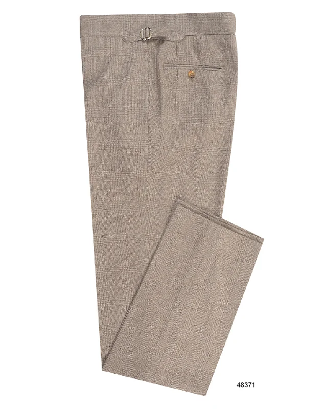 Zegna Light Wheat Woolen Glen Checks Pants