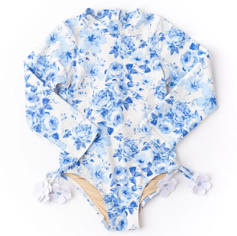 Hibiscus Rose Long Sleeve Bathing Suit